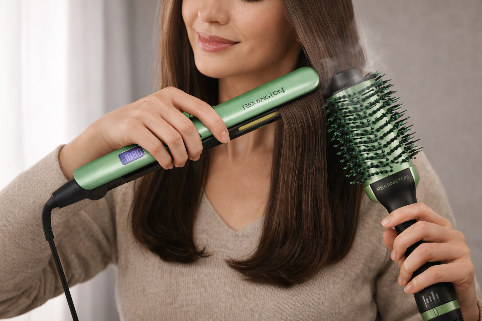 🥑✨ Combo Cepillo + Plancha de Cabello Aguacate | Alisa, Peina y Da Brillo Natural